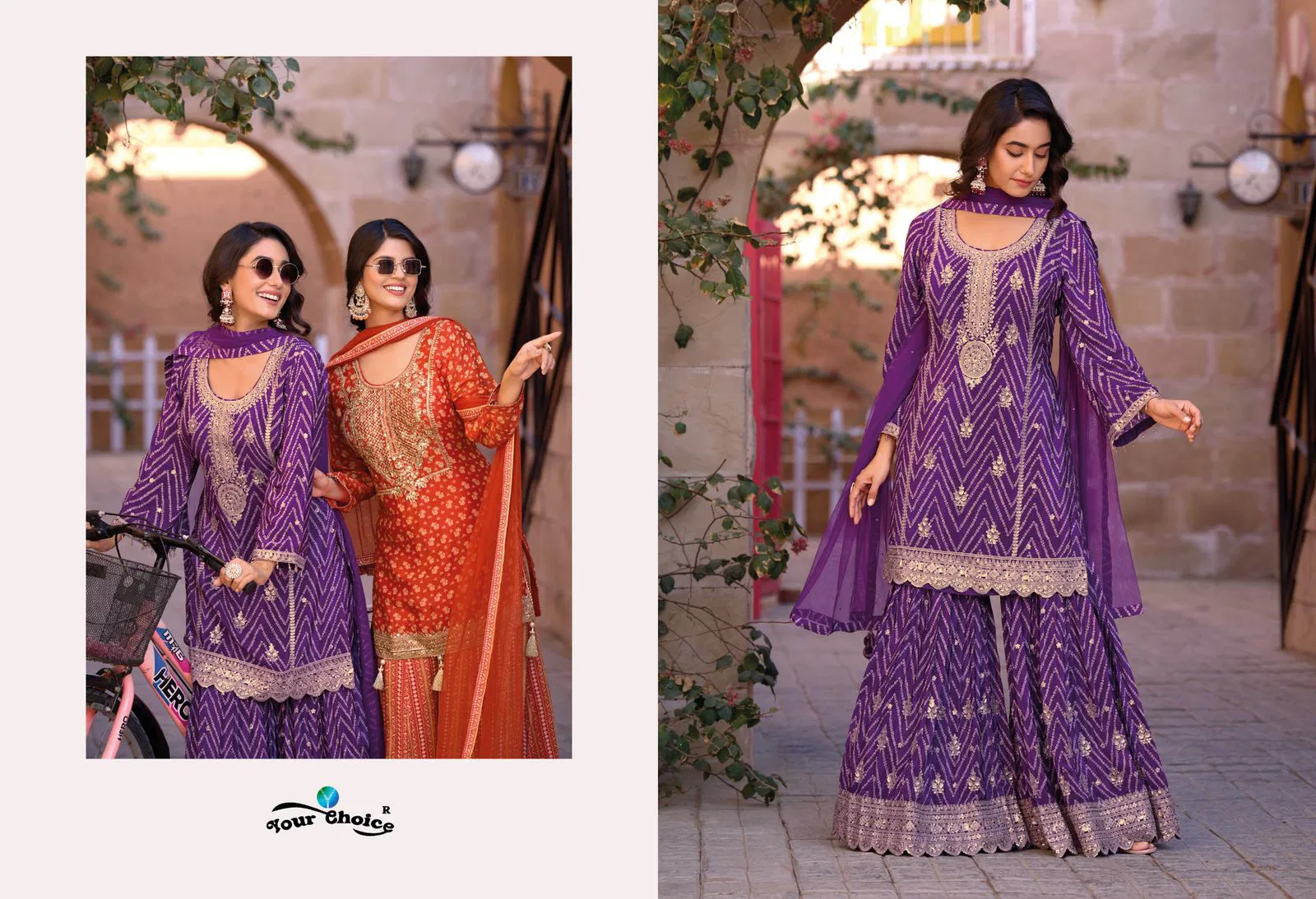 Ginni Vol 4 By Your Choice Designer Chinon Readymade Suits Orders In India